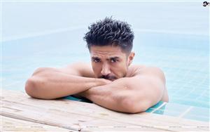 Saqib Saleem gives a hot shot in a pool